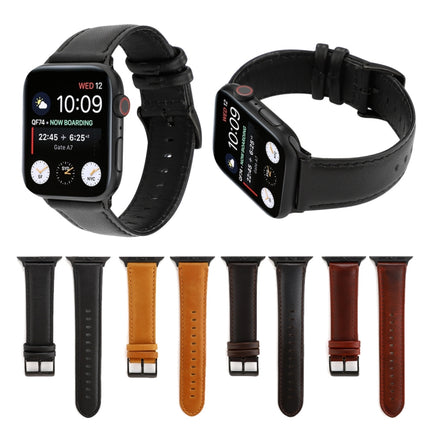 Oil Wax Crazy Horse Texture Genuine Leather Strap, For Apple Watch Series, For Apple Watch Series 5 - DealBuddy