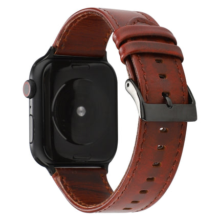 Oil Wax Crazy Horse Texture Genuine Leather Strap, For Apple Watch Series, For Apple Watch Series 5 - DealBuddy