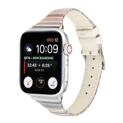 Stitching Stripes Genuine Leather Strap  Watchband, For Apple Watch Series, For Apple Watch Series 5 - DealBuddy