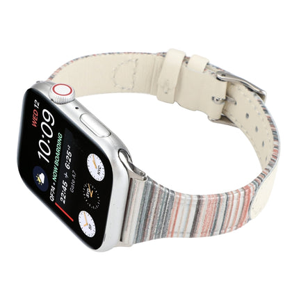 Stitching Stripes Genuine Leather Strap  Watchband, For Apple Watch Series, For Apple Watch Series 5 - DealBuddy