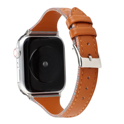 Stitching Stripes Genuine Leather Strap  Watchband, For Apple Watch Series, For Apple Watch Series 5 - DealBuddy