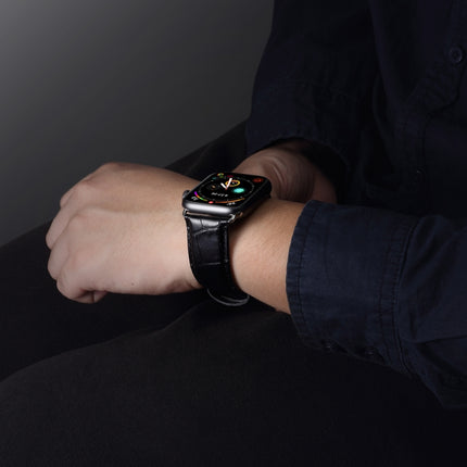 Cowhide Crocodile Texture Strap Watchband, For Apple Watch Series, For Apple Watch Series 5 - DealBuddy