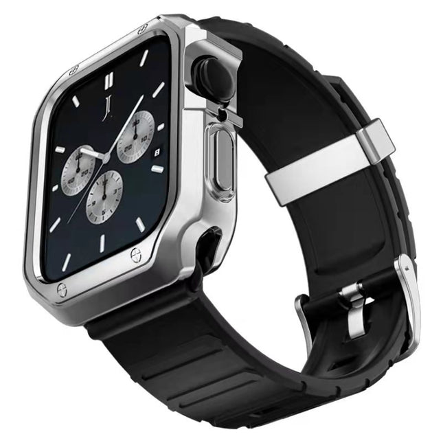 Silicone Watchband + Watch Case Set, For Apple Watch Series 9 / 8 / 7 41mm, For Apple Watch Series 9 / 8 / 7 45mm - DealBuddy