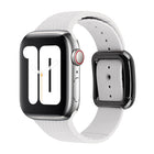Black Buckle Silicone Watchband For Apple Watch Series, 7 41mm / 6&SE&5&4 40mm / 3&2&1 38mm - DealBuddy