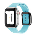 Black Buckle Silicone Watchband For Apple Watch Series, 7 41mm / 6&SE&5&4 40mm / 3&2&1 38mm - DealBuddy