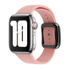 Black Buckle Silicone Watchband For Apple Watch Series, 7 41mm / 6&SE&5&4 40mm / 3&2&1 38mm - DealBuddy