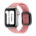 Black Buckle Silicone Watchband For Apple Watch Series, 7 41mm / 6&SE&5&4 40mm / 3&2&1 38mm - DealBuddy