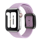 Black Buckle Silicone Watchband For Apple Watch Series, 7 41mm / 6&SE&5&4 40mm / 3&2&1 38mm - DealBuddy