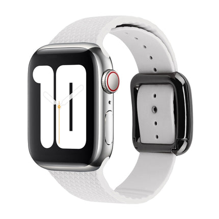 Black Buckle Silicone Watchband For Apple Watch Series, 7 45mm / 6&SE&5&4 44mm / 3&2&1 42mm - DealBuddy
