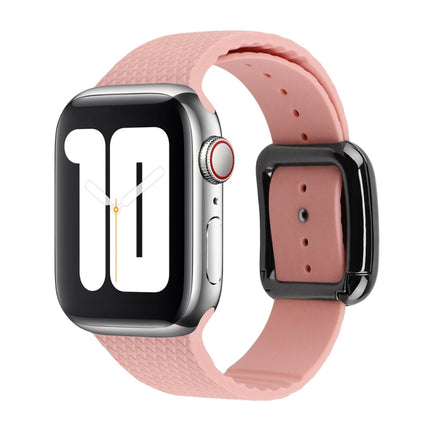 Black Buckle Silicone Watchband For Apple Watch Series, 7 45mm / 6&SE&5&4 44mm / 3&2&1 42mm - DealBuddy
