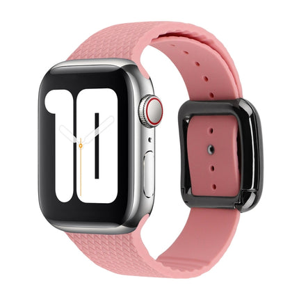 Black Buckle Silicone Watchband For Apple Watch Series, 7 45mm / 6&SE&5&4 44mm / 3&2&1 42mm - DealBuddy