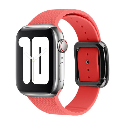 Black Buckle Silicone Watchband For Apple Watch Series, 7 45mm / 6&SE&5&4 44mm / 3&2&1 42mm - DealBuddy