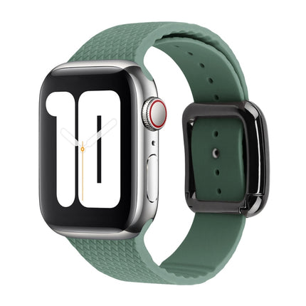 Black Buckle Silicone Watchband For Apple Watch Series, 7 45mm / 6&SE&5&4 44mm / 3&2&1 42mm - DealBuddy