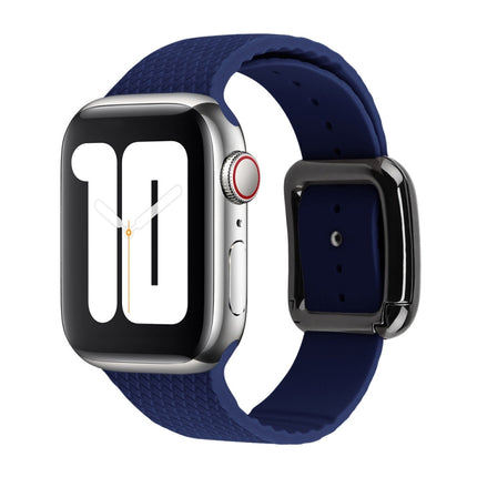 Black Buckle Silicone Watchband For Apple Watch Series, 7 45mm / 6&SE&5&4 44mm / 3&2&1 42mm - DealBuddy