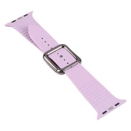 Black Buckle Silicone Watchband For Apple Watch Series, 7 45mm / 6&SE&5&4 44mm / 3&2&1 42mm - DealBuddy