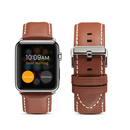 Environmental Protection Genuine Leather Strap Watchband, For Apple Watch Series, For Apple Watch Series 5 - DealBuddy