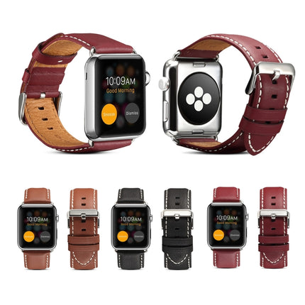 Environmental Protection Genuine Leather Strap Watchband, For Apple Watch Series, For Apple Watch Series 5 - DealBuddy