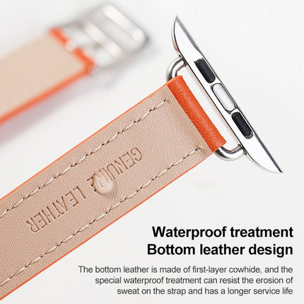 14mm Cowhide Leather Watchband For Apple Watch Series, 7 41mm/6&SE&5&4 40mm/3&2&1 38mm, 7 45mm/6&SE&5&4 44mm/3&2&1 42mm - DealBuddy