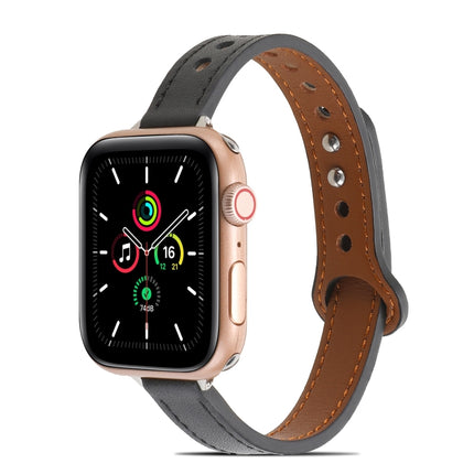 Double Rivets Leather Watchband for Apple Watch Series, 7 41mm / 6&SE&5&4 40mm / 3&2&1 38mm, 7 45mm / 6&SE&5&4 44mm / 3&2&1 42mm - DealBuddy