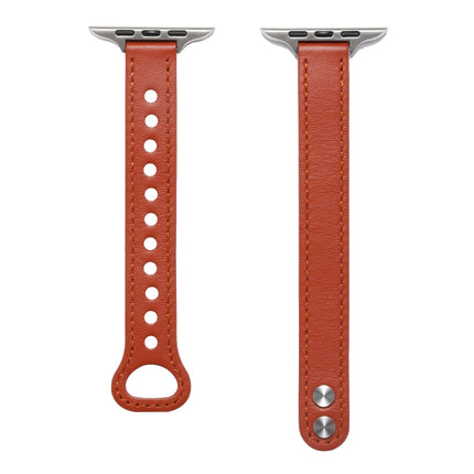 Double Rivets Leather Watchband for Apple Watch Series, 7 41mm / 6&SE&5&4 40mm / 3&2&1 38mm, 7 45mm / 6&SE&5&4 44mm / 3&2&1 42mm - DealBuddy