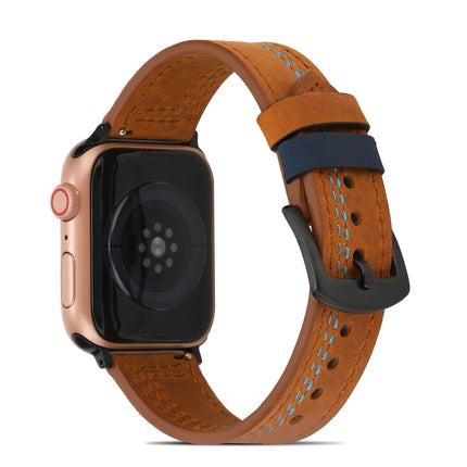 Sewing Matte Leather Watchband for Apple Watch Series, 7 41mm / 6&SE&5&4 40mm / 3&2&1 38mm, 7 45mm / 6&SE&5&4 44mm / 3&2&1 42mm - DealBuddy