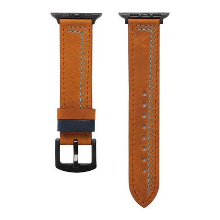 Sewing Matte Leather Watchband for Apple Watch Series, 7 41mm / 6&SE&5&4 40mm / 3&2&1 38mm, 7 45mm / 6&SE&5&4 44mm / 3&2&1 42mm - DealBuddy