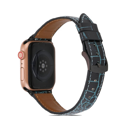 Crocodile Texture Leather Watchband for Apple Watch Series, 7 41mm / 6&SE&5&4 40mm / 3&2&1 38mm, 7 45mm / 6&SE&5&4 44mm / 3&2&1 42mm - DealBuddy