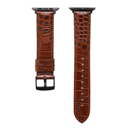 Crocodile Texture Leather Watchband for Apple Watch Series, 7 41mm / 6&SE&5&4 40mm / 3&2&1 38mm, 7 45mm / 6&SE&5&4 44mm / 3&2&1 42mm - DealBuddy