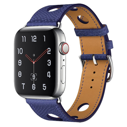 PU Silver Buckle Watchband For Apple Watch Series, 7 41mm / 6&SE&5&4 40mm / 3&2&1 38mm, 7 45mm / 6&SE&5&4 44mm / 3&2&1 42mm - DealBuddy