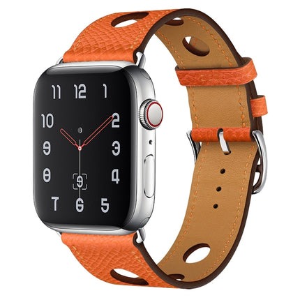 PU Silver Buckle Watchband For Apple Watch Series, 7 41mm / 6&SE&5&4 40mm / 3&2&1 38mm, 7 45mm / 6&SE&5&4 44mm / 3&2&1 42mm - DealBuddy