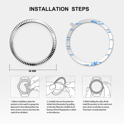 Batch Flower Stainless Steel Bezel Ring, For Samsung Galaxy Watch 46mm