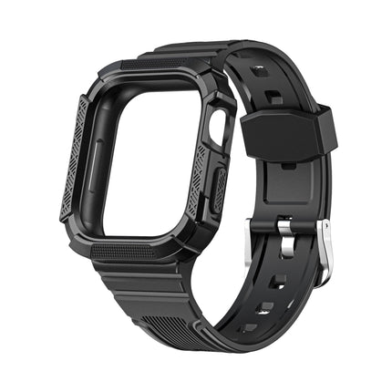 Two-color Armor Integrated Watchband For Apple Watch Series, 7 41mm / 6&SE&5&4 40mm, 7 45mm / 6&SE&5&4 44mm - DealBuddy