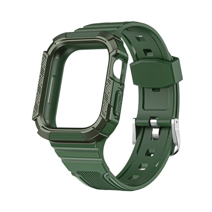 Two-color Armor Integrated Watchband For Apple Watch Series, 7 41mm / 6&SE&5&4 40mm, 7 45mm / 6&SE&5&4 44mm - DealBuddy