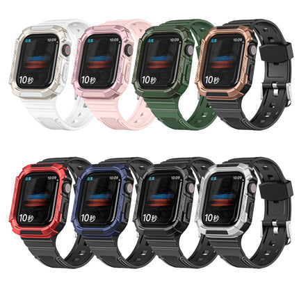Two-color Armor Integrated Watchband For Apple Watch Series, 7 41mm / 6&SE&5&4 40mm, 7 45mm / 6&SE&5&4 44mm - DealBuddy