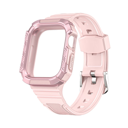 Two-color Armor Integrated Watchband For Apple Watch Series, 7 41mm / 6&SE&5&4 40mm, 7 45mm / 6&SE&5&4 44mm - DealBuddy