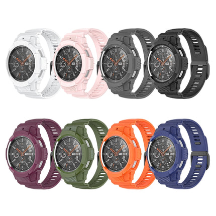 Carbon Fiber Sport Silicone Integrated Watchband, For Samsung Galaxy Watch4 Classic 42mm - DealBuddy