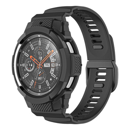 Carbon Fiber Sport Silicone Integrated Watchband, For Samsung Galaxy Watch4 Classic 42mm - DealBuddy
