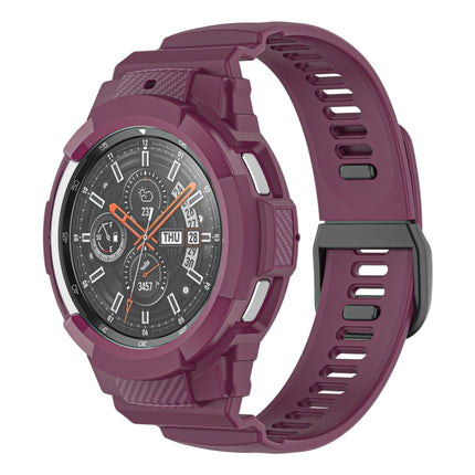 Carbon Fiber Sport Silicone Integrated Watchband, For Samsung Galaxy Watch4 Classic 42mm - DealBuddy