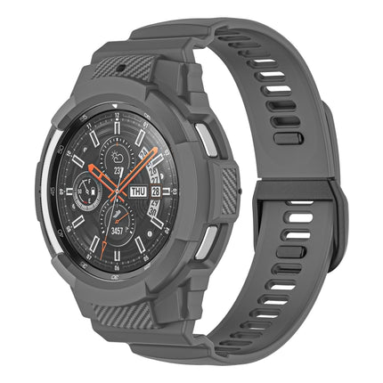 Carbon Fiber Sport Silicone Integrated Watchband, For Samsung Galaxy Watch4 Classic 42mm - DealBuddy