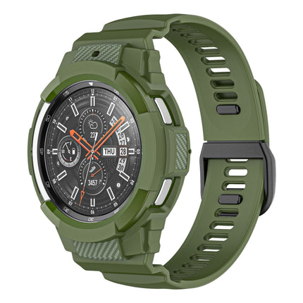 Carbon Fiber Sport Silicone Integrated Watchband, For Samsung Galaxy Watch4 Classic 42mm - DealBuddy