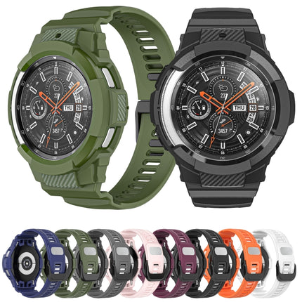 Carbon Fiber Sport Silicone Integrated Watchband, For Samsung Galaxy Watch4 Classic 42mm - DealBuddy