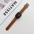 Oval Buckle Genuine Leather Strap For Apple Watch Series - DealBuddy
