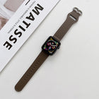 Oval Buckle Genuine Leather Strap For Apple Watch Series, 7 41mm / 6&SE&5&4 40mm / 3&2&1 38mm, 7 45mm / 6&SE&5&4 44mm / 3&2&1 42mm - DealBuddy