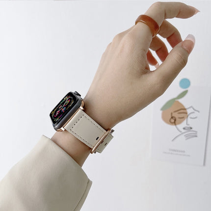 Oval Buckle Genuine Leather Strap For Apple Watch Series - DealBuddy