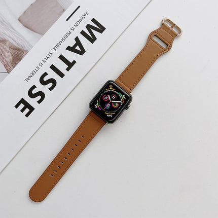 Oval Buckle Genuine Leather Strap For Apple Watch Series - DealBuddy
