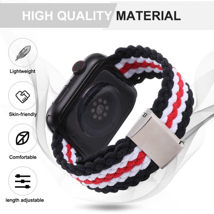 Vertical Texture Braided Watchband For Apple Watch Series, 7 41mm / 6&SE&5&4 40mm / 3&2&1 38mm, 7 45mm / 6&SE&5&4 44mm / 3&2&1 42mm - DealBuddy