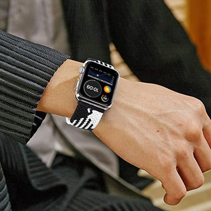 Vertical Texture Braided Watchband For Apple Watch Series, 7 41mm / 6&SE&5&4 40mm / 3&2&1 38mm, 7 45mm / 6&SE&5&4 44mm / 3&2&1 42mm - DealBuddy