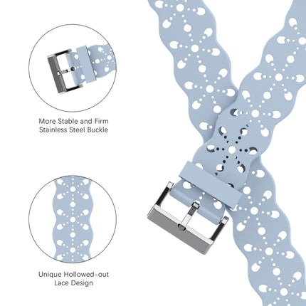 Lace Silicone Watchband For Apple Watch Series, 7 41mm / 6&SE&5&4 40mm / 3&2&1 38mm, 7 45mm / 6&SE&5&4 44mm / 3&2&1 42mm - DealBuddy