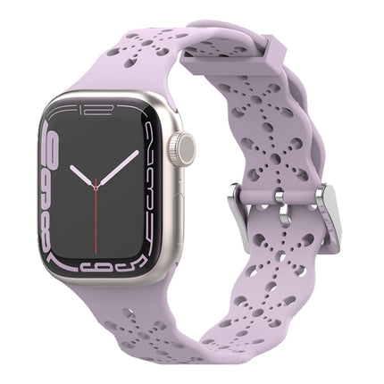 Lace Silicone Watchband For Apple Watch Series, 7 41mm / 6&SE&5&4 40mm / 3&2&1 38mm, 7 45mm / 6&SE&5&4 44mm / 3&2&1 42mm - DealBuddy