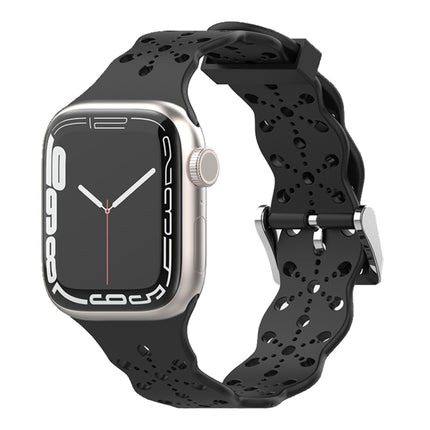 Lace Silicone Watchband For Apple Watch Series, 7 41mm / 6&SE&5&4 40mm / 3&2&1 38mm, 7 45mm / 6&SE&5&4 44mm / 3&2&1 42mm - DealBuddy